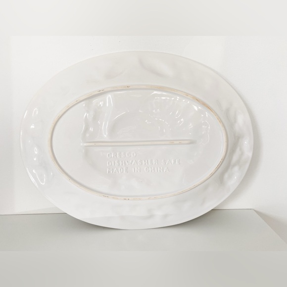 Vintage Cresco White Ceramic Turkey Serving Tray 18.5”x14” - Picture 5 of 5